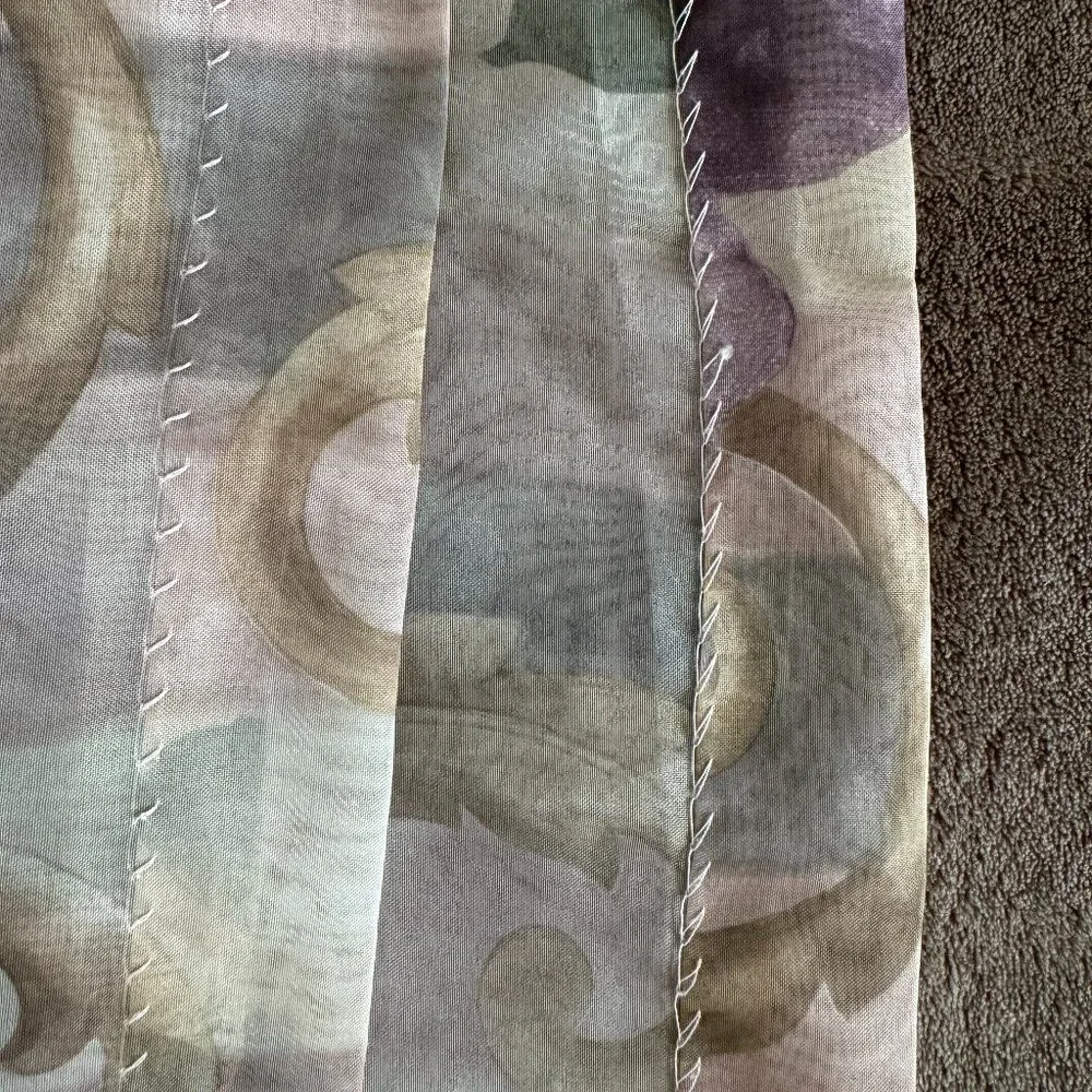 Vintage 2 pc CROSCILL Chambord Cassis Floral 60 x 216 Semi Sheer Drapery Scarf - Picture 6 of 6